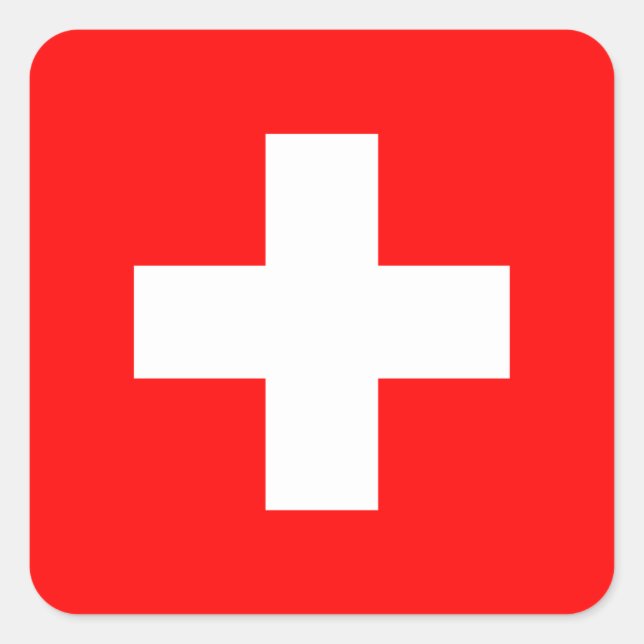 Schweizer Liebe Schweiz Rot und Weiß Quadratischer Aufkleber (Vorderseite)