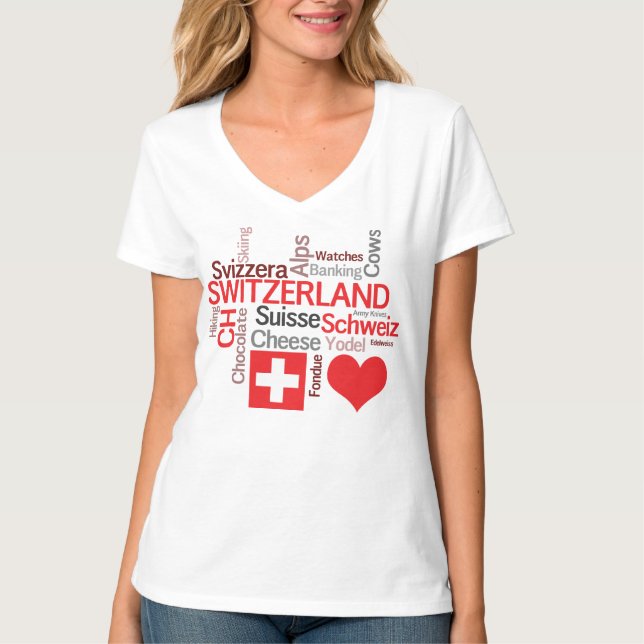 Schweizer Lieblingssachen - i-Liebe die Schweiz T-Shirt (Vorderseite)