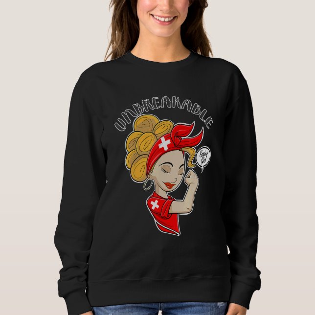 Schweizer Mädchen Unzerbrechlich I Schweizer Erbe  Sweatshirt (Vorderseite)