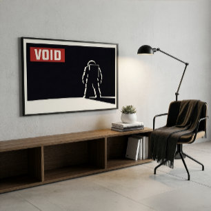 Schweizer Minimalist Schwarz Rot Weiß Astronaut We Poster