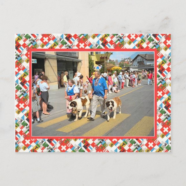 Schweizer Nations-Tagesparade, Interlaken Postkarte (Vorderseite)