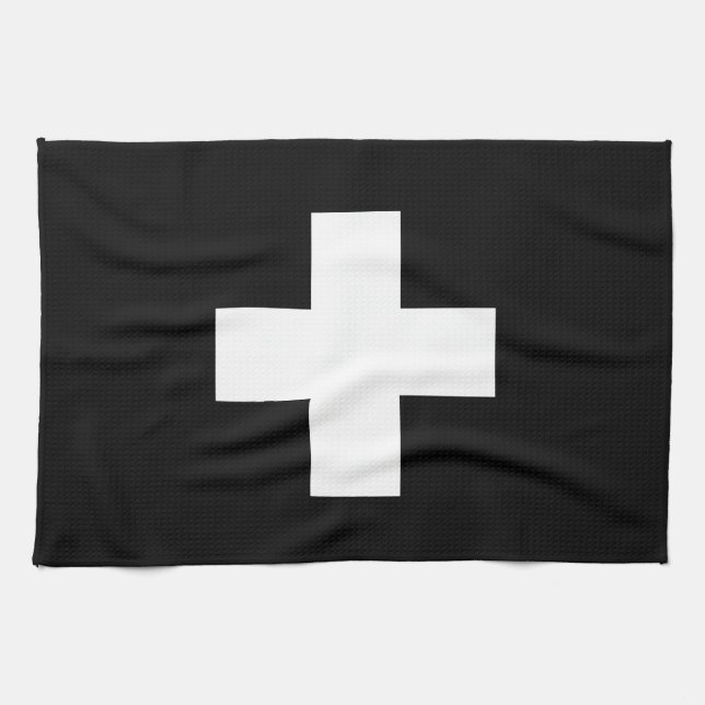 Schweizer QuerSchwarzweiss-Geschirrtuch Geschirrtuch (Horizontal)