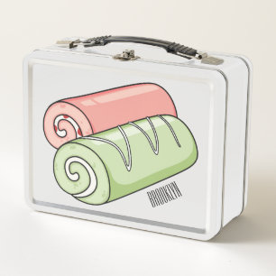 Schweizer Rolle / Roulade Cartoon-Illustration Metall Brotdose