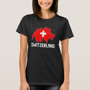Schweizer Schweiz Karte Flaggenkennzeichnung Kleid T-Shirt