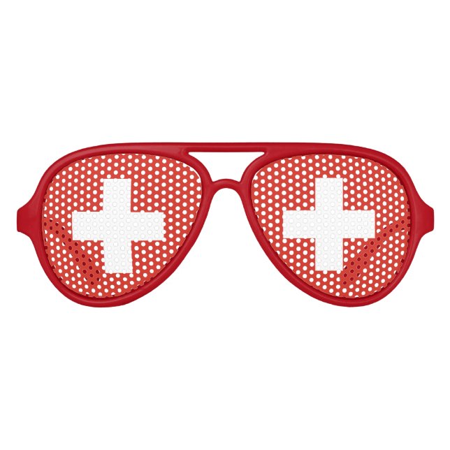 Schweizer Stolz Party-Schattierungen | Flagge der  Sonnenbrille (Vorderseite)