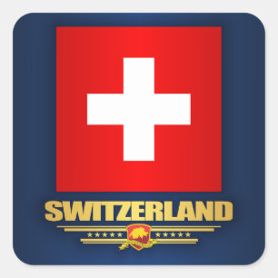 "Schweizer Stolz " Quadratischer Aufkleber