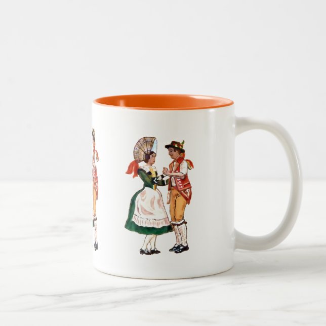 Schweizer Tänzer Zweifarbige Tasse (Rechts)