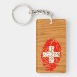 Schweizer Touchfingerabdruckflagge Schlüsselanhänger