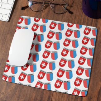 Schweizer und Kanton Tessin Flaggen Mousepad