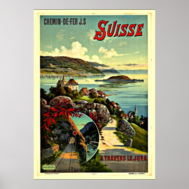 Schweizer Vintage-Reiseplakat Poster (Vorne)