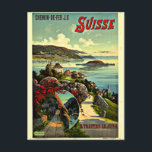 Schweizer Vintage-Reiseplakat Postkarte<br><div class="desc">Schweizer Vintage-Reiseplakat</div>