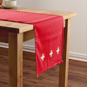 Schweizer Wappen der Schweiz Flaggenrot Kurzer Tischläufer