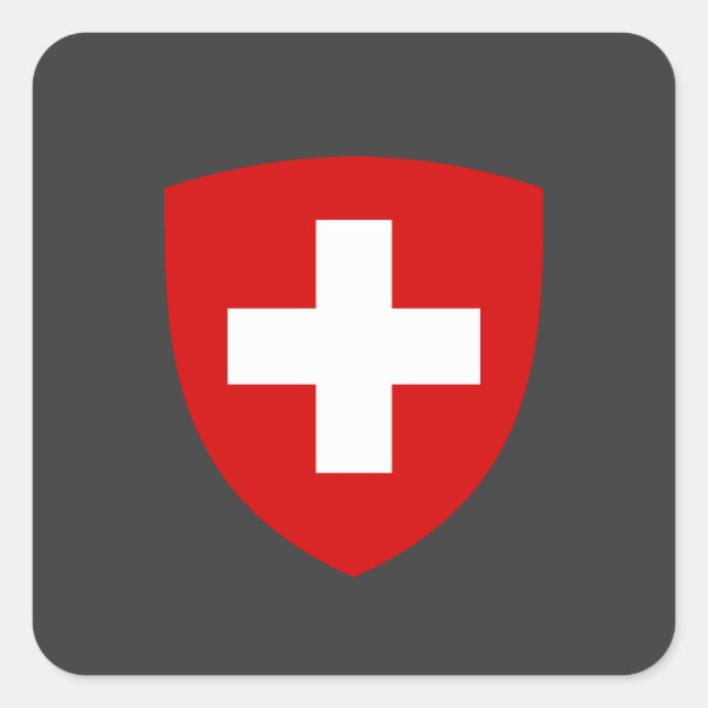 Schweizer Wappen - Schweiz Souvenir Quadratischer Aufkleber (Vorderseite)