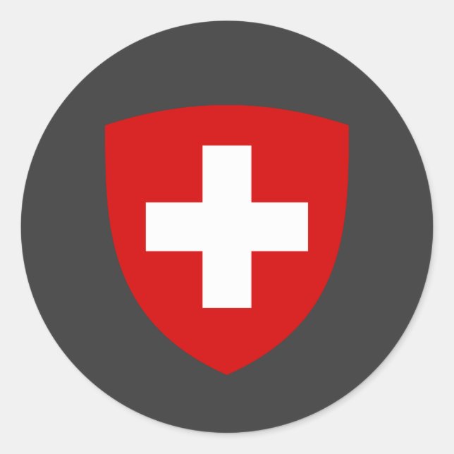 Schweizer Wappen - Schweiz Souvenir Runder Aufkleber (Vorderseite)