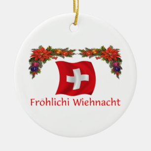 Schweizer Weihnachten Keramik Ornament