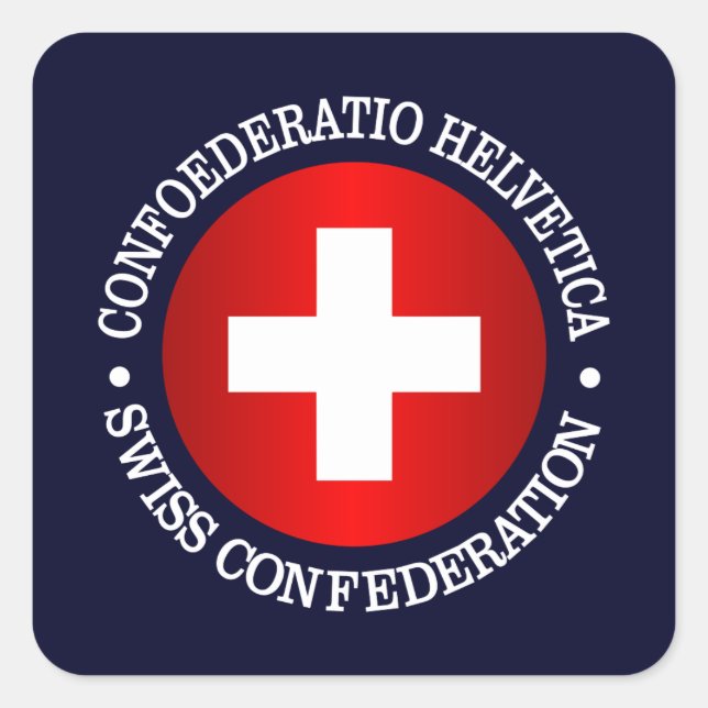 Schweizerische Eidgenossenschaft Quadratischer Aufkleber (Vorderseite)