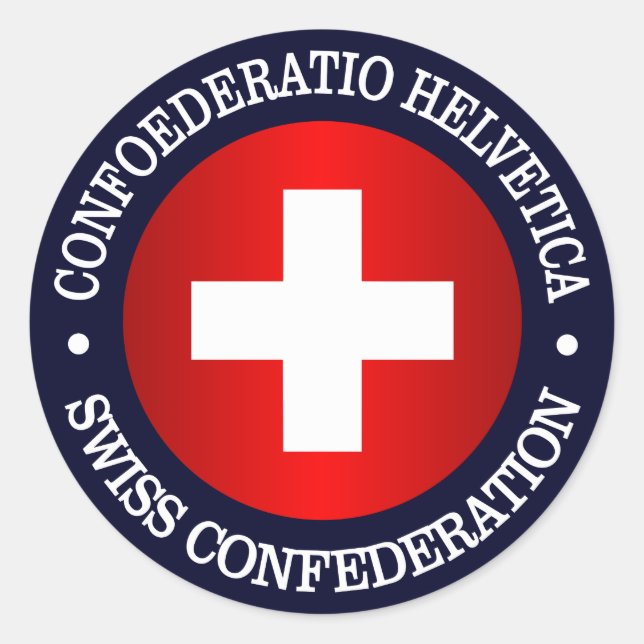 Schweizerische Eidgenossenschaft Runder Aufkleber (Vorderseite)