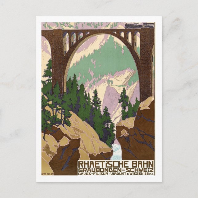 Schweizerische Eisenbahn, Reisen, Vintag Postkarte (Vorderseite)
