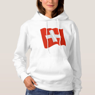 Schweizerische Flagge Womens Hoodie