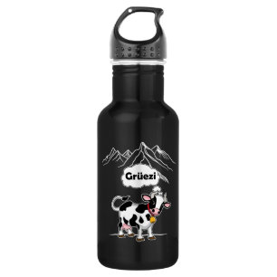 Schweizerische Kuh - Grüezi - Schweiz Reisen Edelstahlflasche