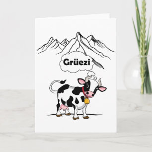 Schweizerische Kuh - Grüezi - Schweiz Reisen Karte