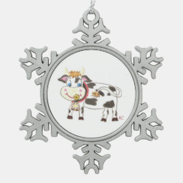 Schweizerische Kuh Zwergschneeflocke Schneeflocken Zinn-Ornament