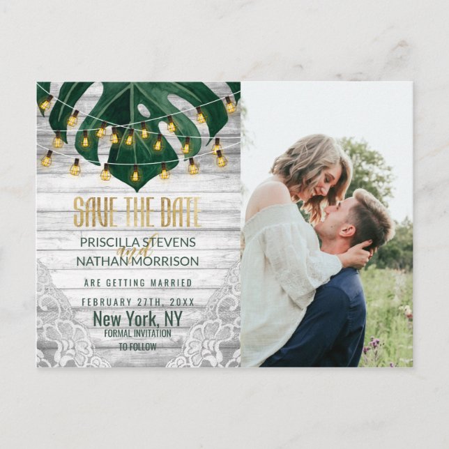 Schweizerischer Käse Leaf String Light Lace Gold R Postkarte (Vorderseite)