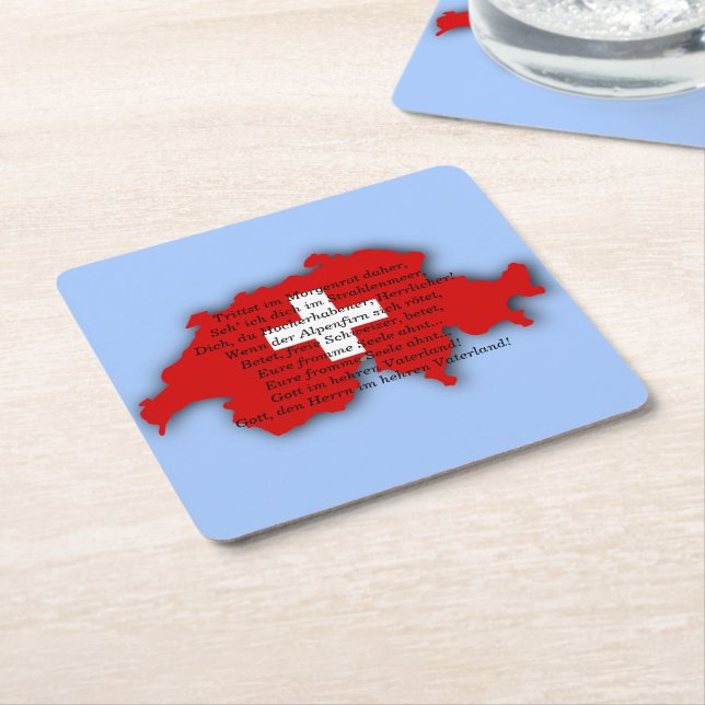 Schweizerischer Nationalfeiertag, Schweiz, Psalm S Rechteckiger Pappuntersetzer (angewinkelt)