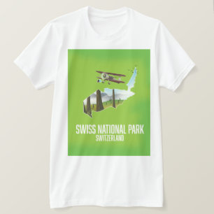 Schweizerischer Nationalpark, Schweiz Karte T-Shirt