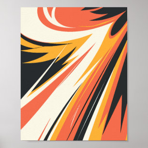 Schwelende Abstrakte Explosion in warmen Tönen Poster