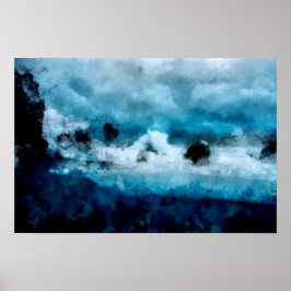 Schwelende Wellen eines rauschenden Ozeans | Lands Poster