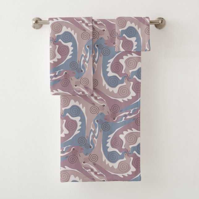 Schwenken Hares 1 graues, altrosa Badezimmer Handt Badhandtuch Set (Insitu)