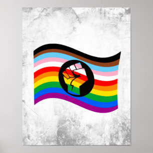 Schwenkende QPOC Pride-Flagge Poster