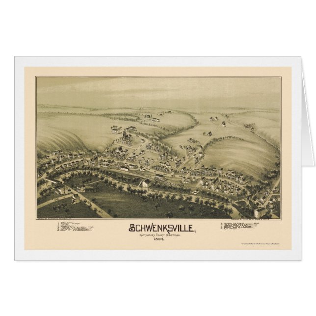 Schwenksville, carte panoramique de PA - 1894 (Devant horizontal)