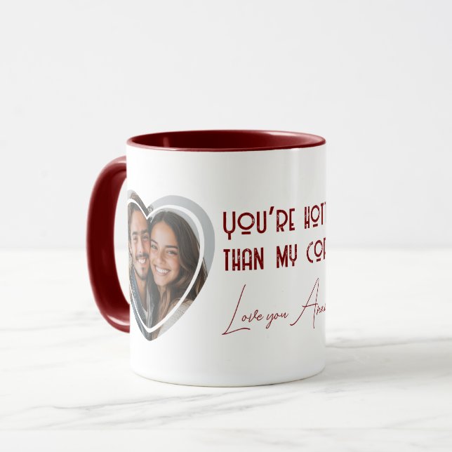 Schwer als mein Kaffee, ich liebe Foto Rot Tasse (Vorderseite Links)
