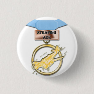 Schwer bombardierender Asmedaillenknopf Button