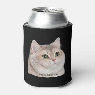 Schweratmende Katze Meme Doppelseitiges Schwarz Dosenkühler