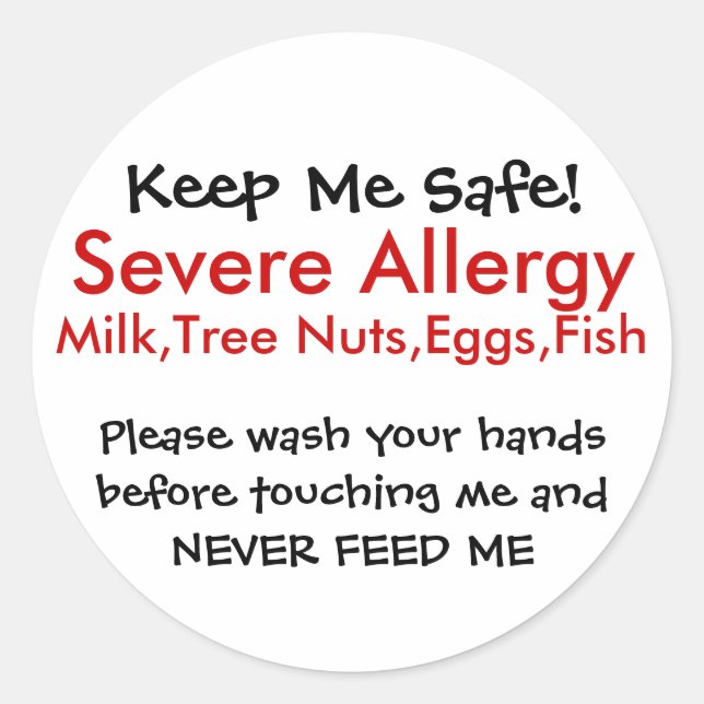 Schwere Allergie Runder Aufkleber (Vorderseite)