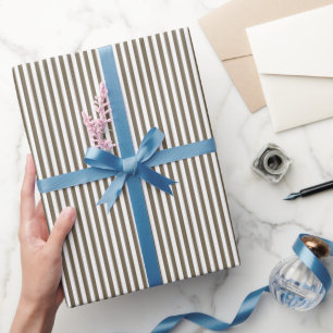 Schwere braune und weiße Streifen Geschenkpapier