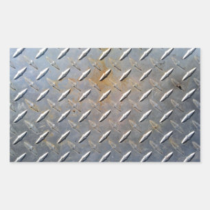 Schwere Diamantplatten-Stahlgrafik Rechteckiger Aufkleber