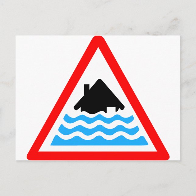 Schwere Hochwasserwarnung Postkarte (Vorderseite)