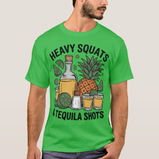Schwere Kniebeugen und Tequila Shot Persönlicher T T-Shirt