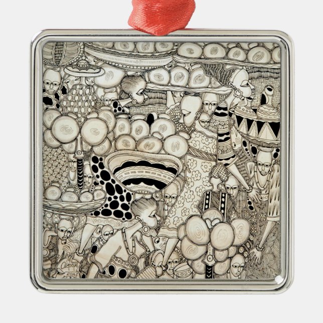 Schwere Last 2 Silbernes Ornament (Vorne)