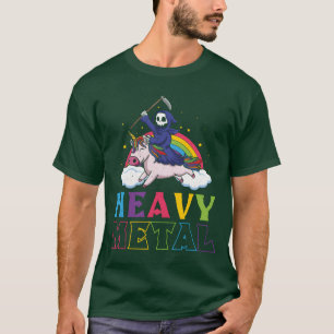 Schwere Metall-Musik-Einhorn-Skelett-Grim-Rock-Sch T-Shirt
