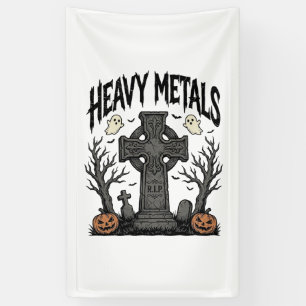 Schwere Metalle Halloween-Friedhofs-Vektordesign_1 Banner