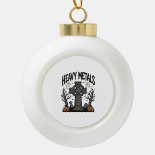Schwere Metalle Halloween-Friedhofs-Vektordesign_1 Keramik Kugel-Ornament