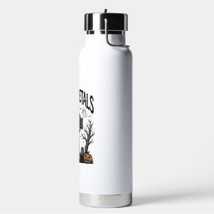 Schwere Metalle Halloween-Friedhofs-Vektordesign_1 Trinkflasche