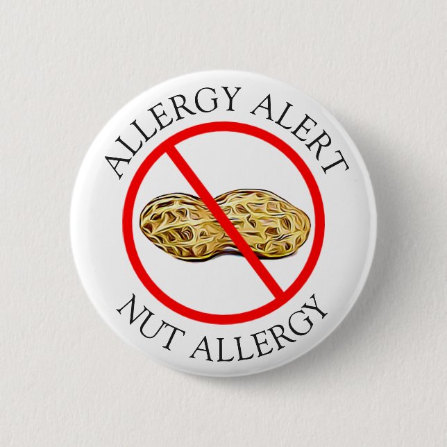 Schwere Peanut-Allergie-Warntaste Button (Vorderseite)