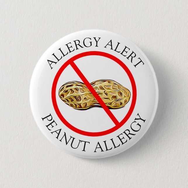 Schwere Peanut-Allergie-Warntaste Button (Vorderseite)