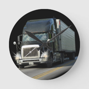 Schwere Transport Black Cargo Truck Art Wall Uhr